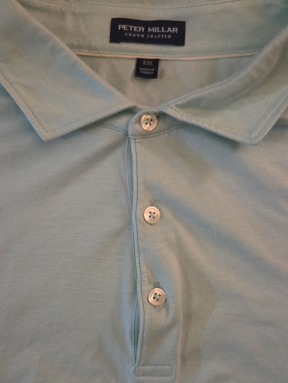 Peter Millar Pale Mint Cotton Polo, XXL